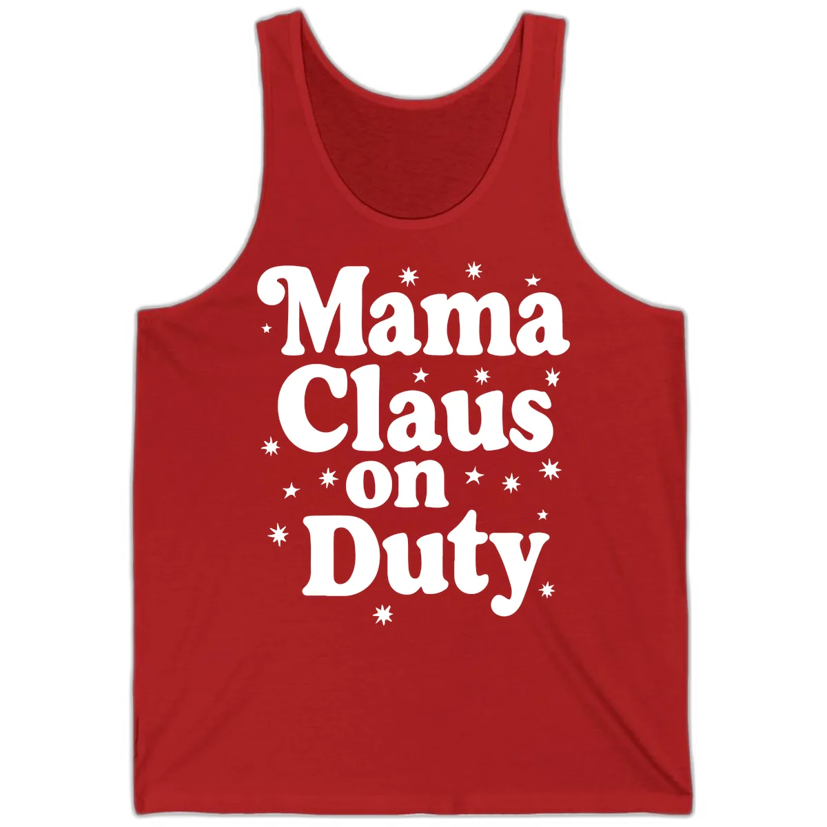 Mama Claus On Duty Holiday Graphic Tank in Red
