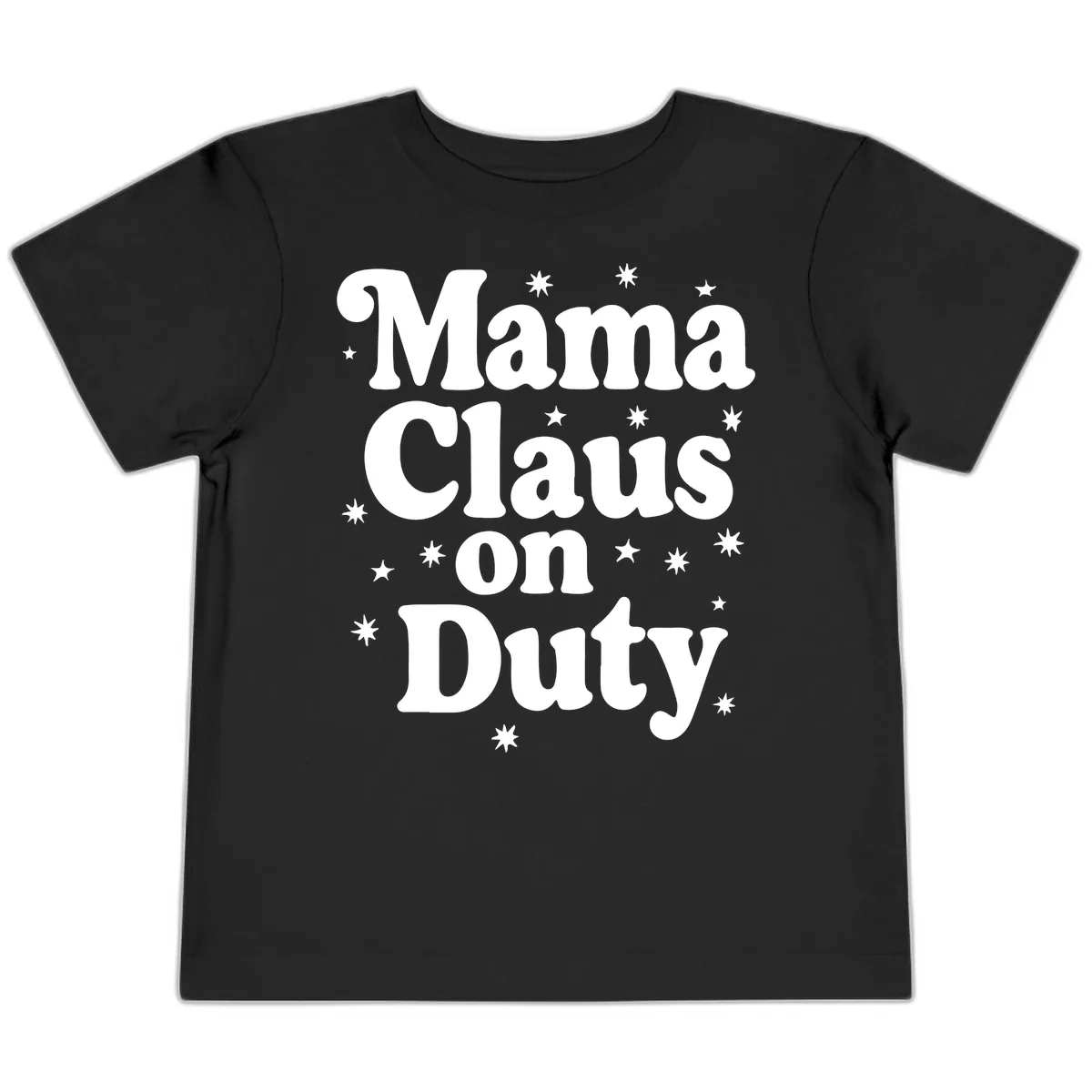 Mama Claus On Duty Holiday Graphic Toddler T-Shirt in Black