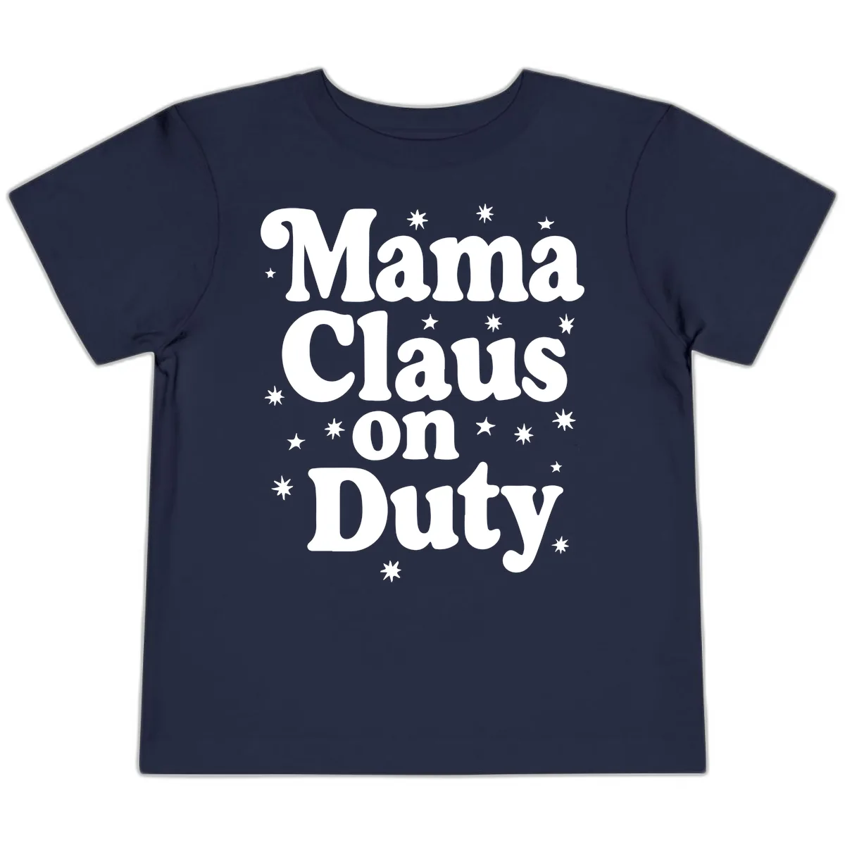Mama Claus On Duty Holiday Graphic Toddler T-Shirt in Navy