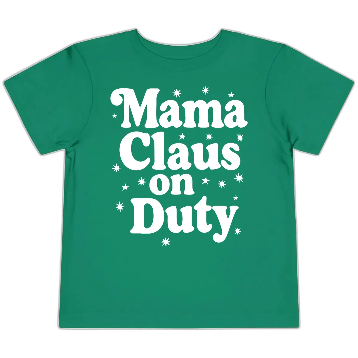 Mama Claus On Duty Holiday Graphic Toddler T-Shirt in Kelly