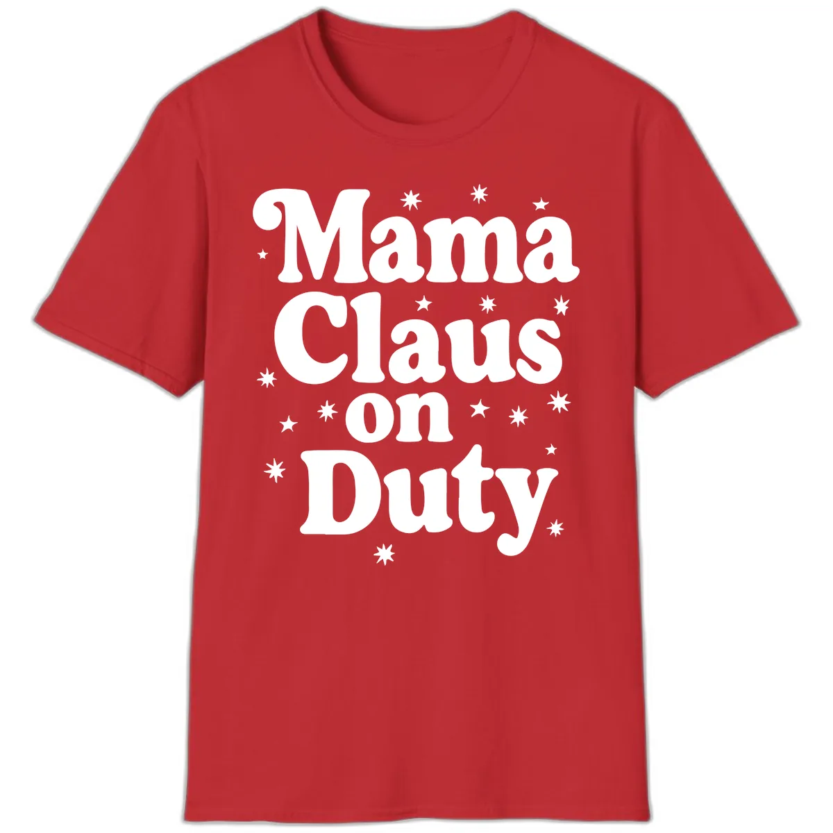 Mama Claus On Duty Holiday Graphic T-Shirt in Red