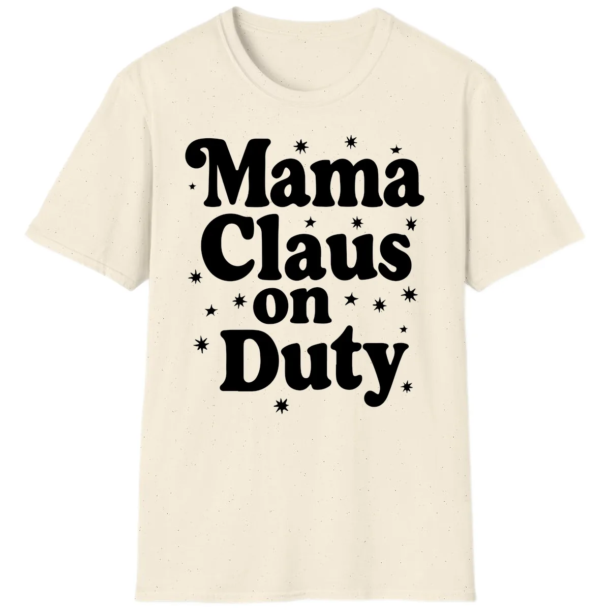 Mama Claus On Duty Holiday Graphic T-Shirt in Natural