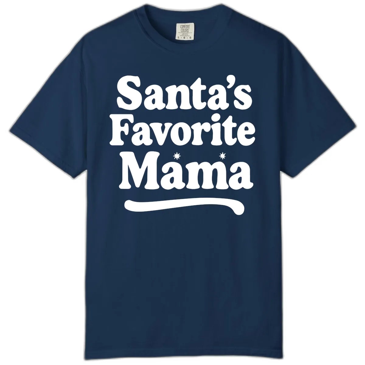 Santa's Favorite Mama Holiday Design Comfort Color in Navy