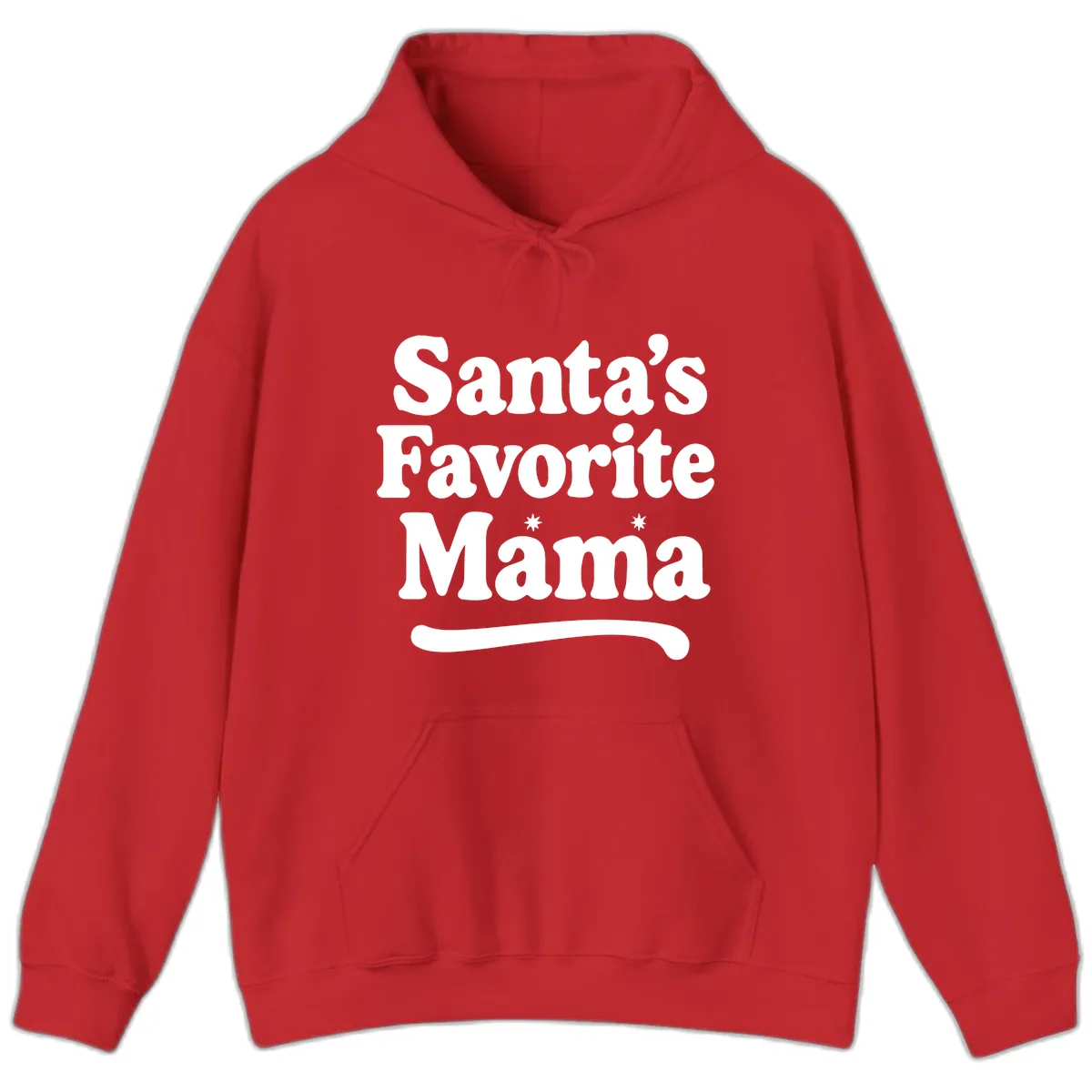 Santa's Favorite Mama Holiday Design Hoodie in Red