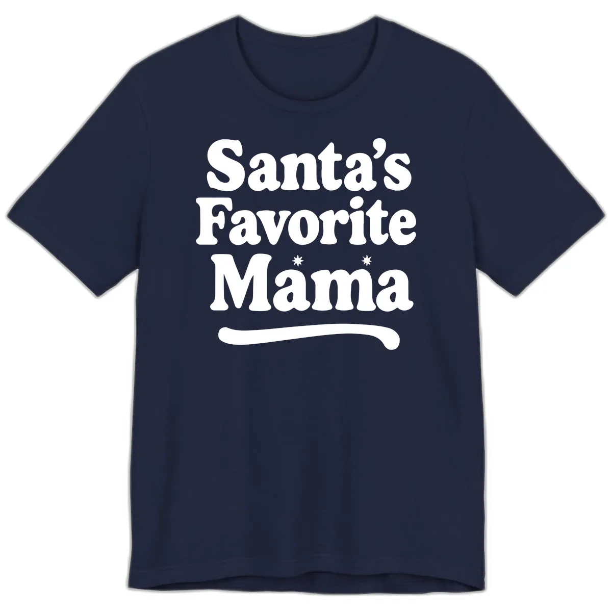Santa's Favorite Mama Holiday Design Premium T-Shirt in Navy
