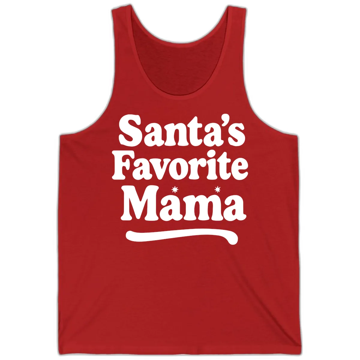 Santa's Favorite Mama Holiday Design Tank in Red