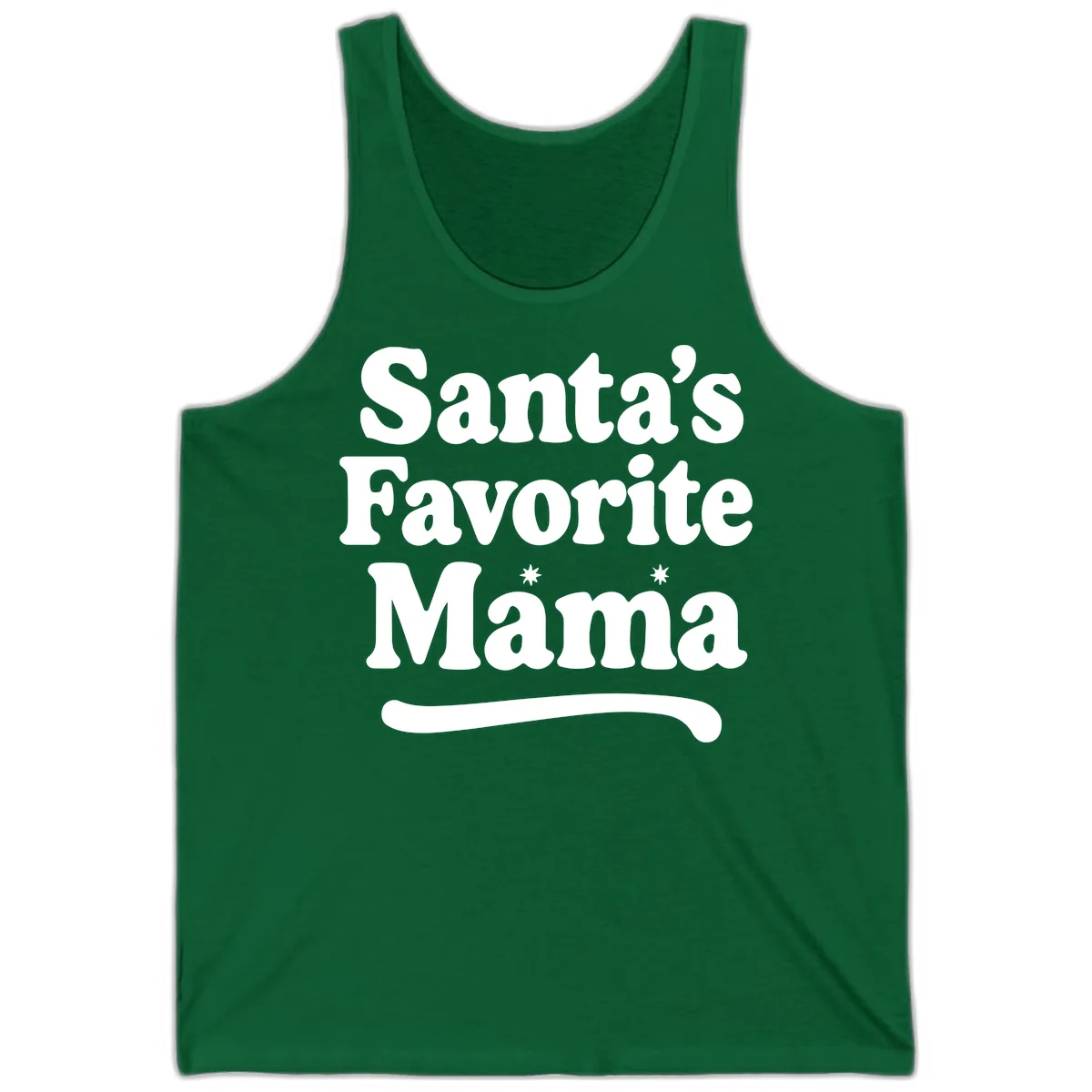 Santa's Favorite Mama Holiday Design Tank in Kelly