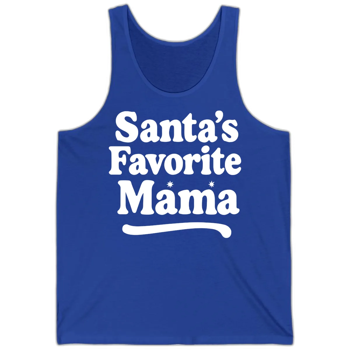 Santa's Favorite Mama Holiday Design Tank in True Royal