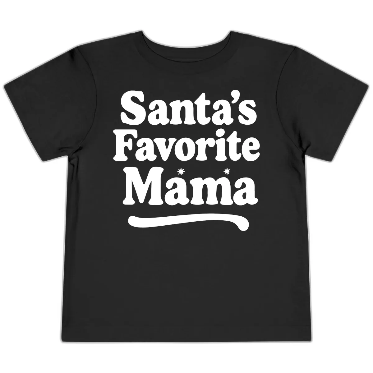 Santa's Favorite Mama Holiday Design Toddler T-Shirt in Black
