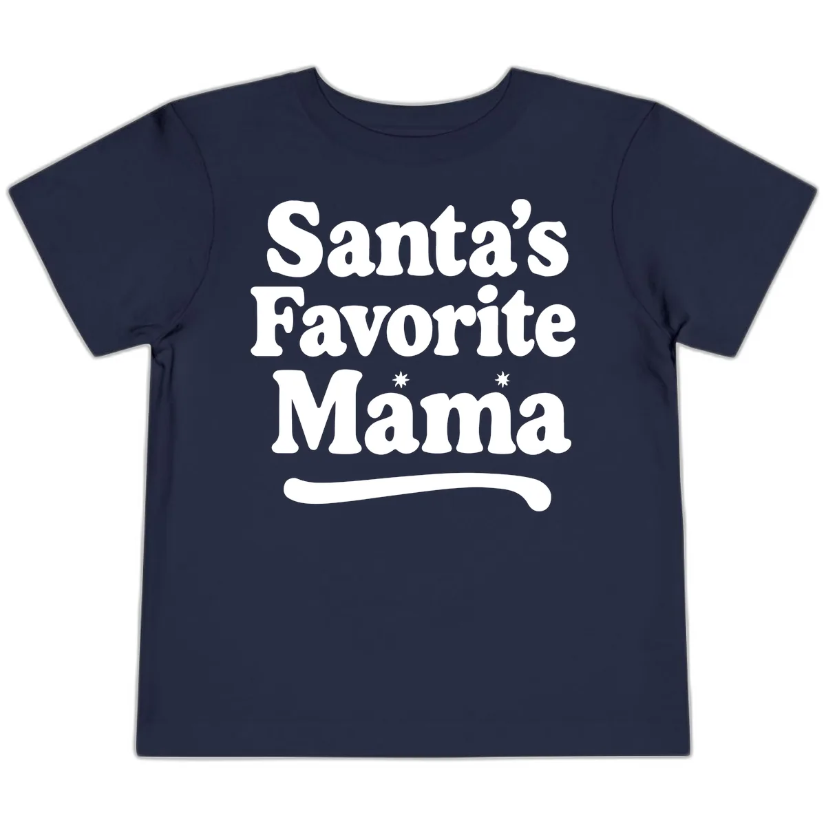 Santa's Favorite Mama Holiday Design Toddler T-Shirt in Navy