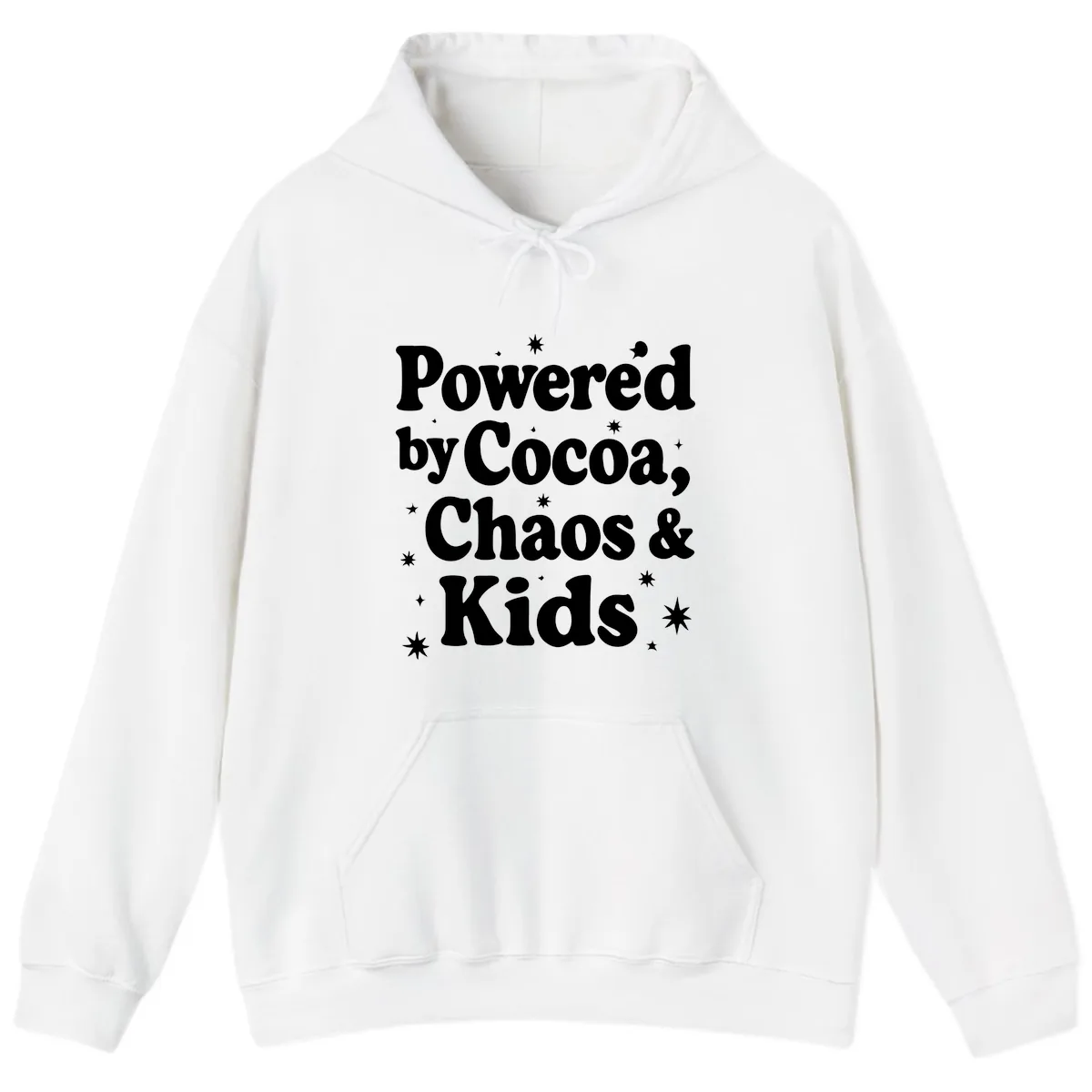 Powered By Cocoa Chaos And Kids Hoodie in White