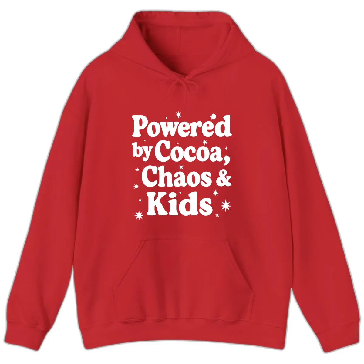 Powered By Cocoa Chaos And Kids Hoodie in Red