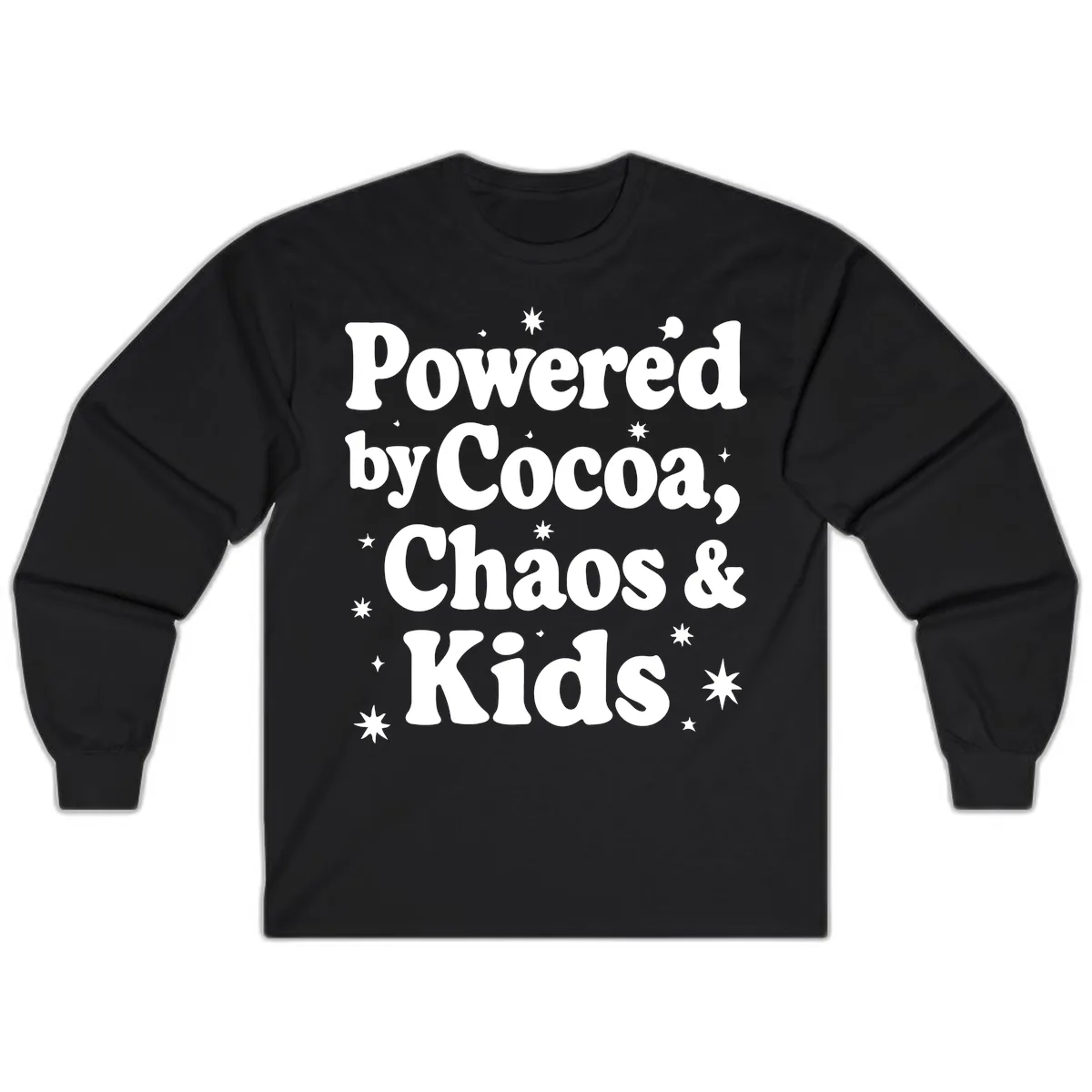 Powered By Cocoa Chaos And Kids Long Sleeve in Black