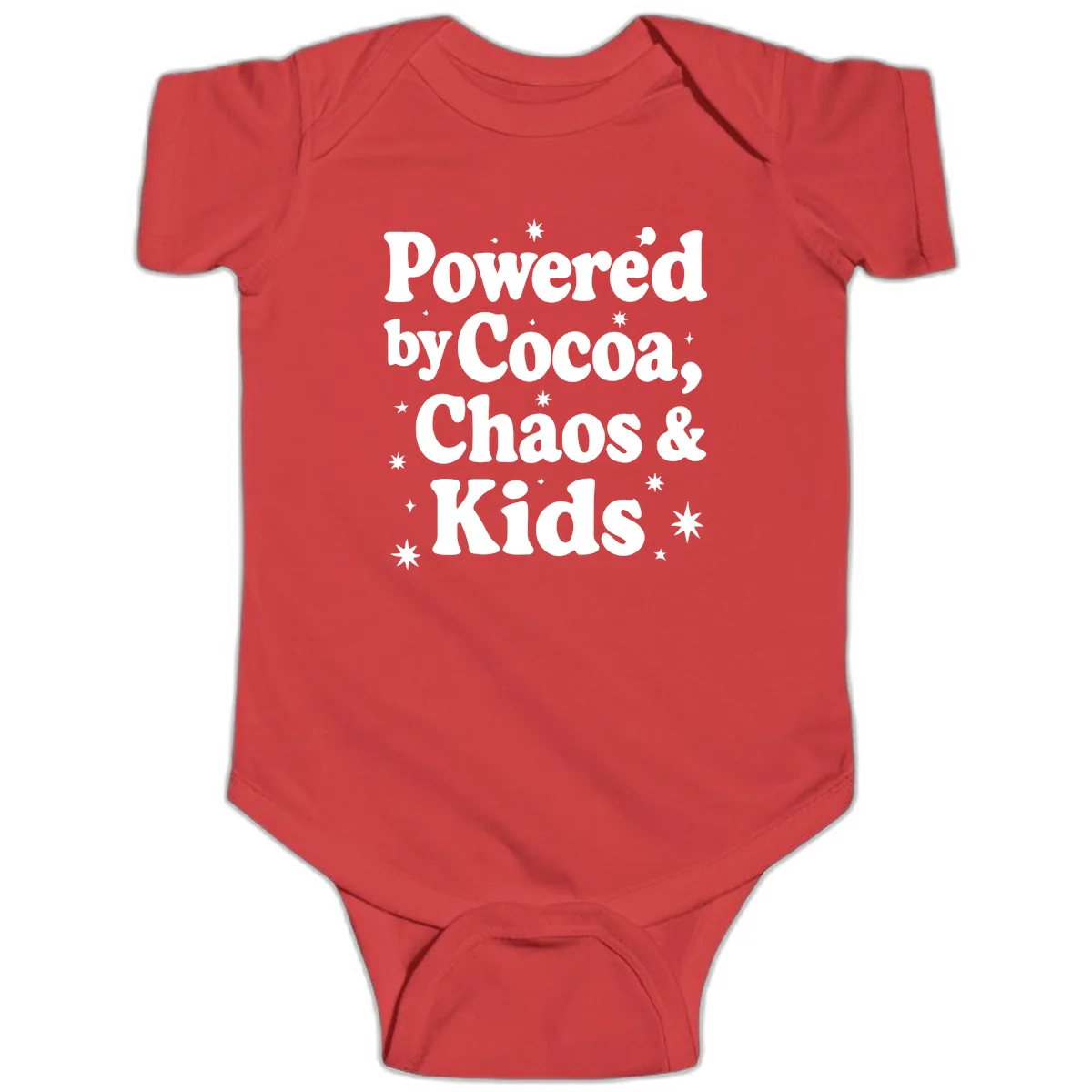 Powered By Cocoa Chaos And Kids Baby Onesie in Red