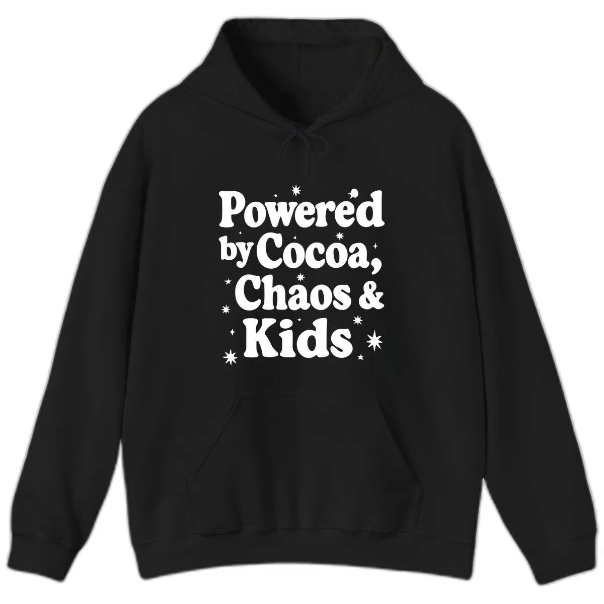 Powered by Cocoa Chaos and Kids Hoodie in Black