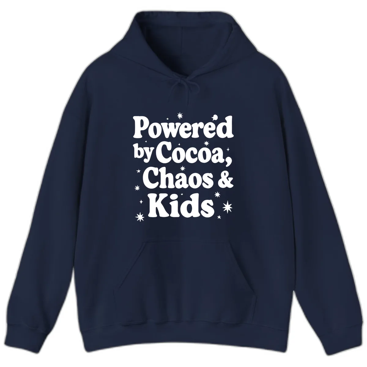 Powered by Cocoa Chaos and Kids Hoodie in Navy