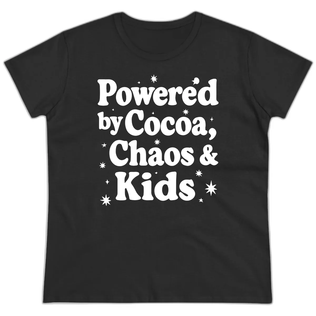 Powered by Cocoa Chaos and Kids Ladies Tee in Black