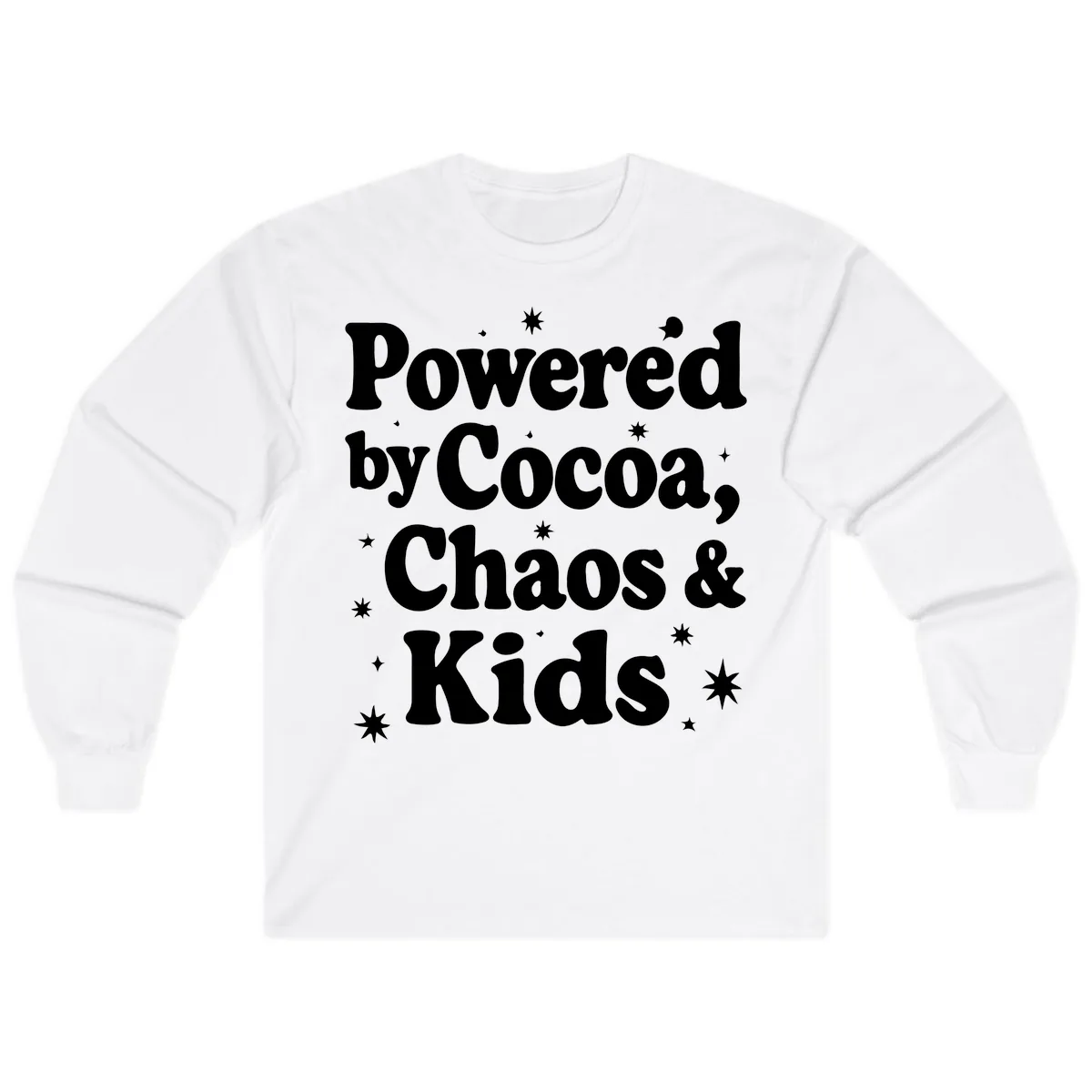 Powered by Cocoa Chaos and Kids Long Sleeve in White