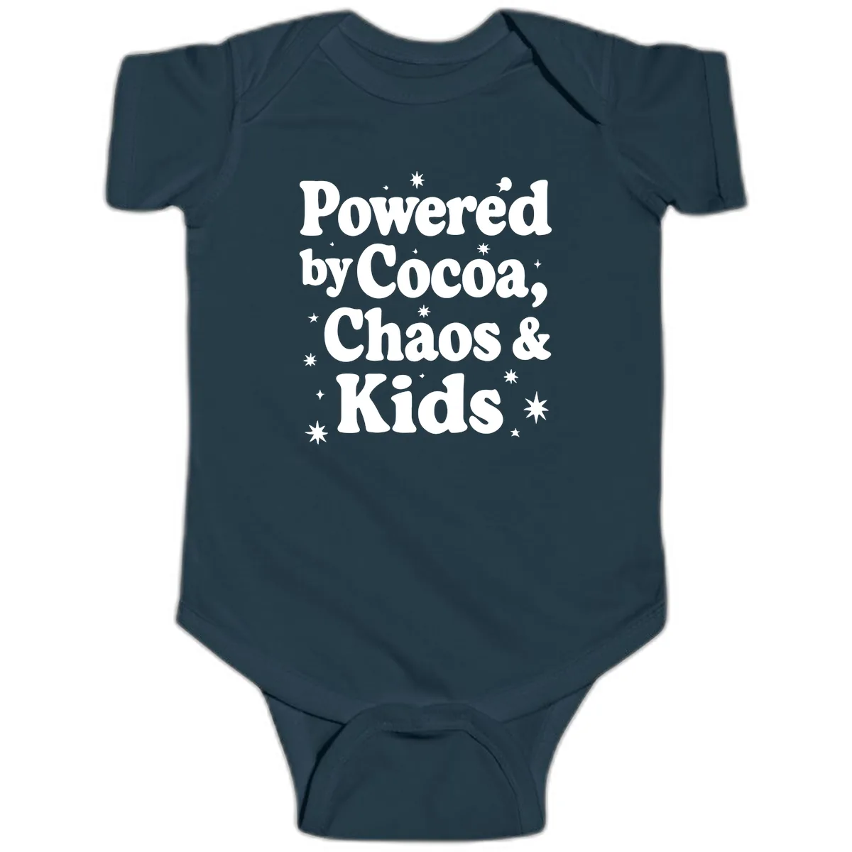 Powered by Cocoa Chaos and Kids Baby Onesie in Navy