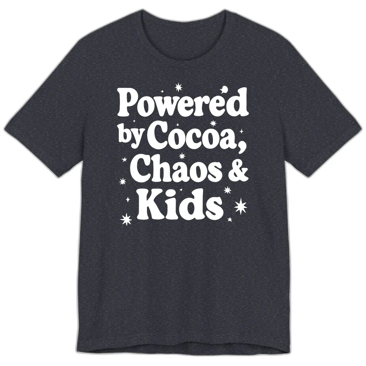 Powered by Cocoa Chaos and Kids Premium T-Shirt in Heather Navy