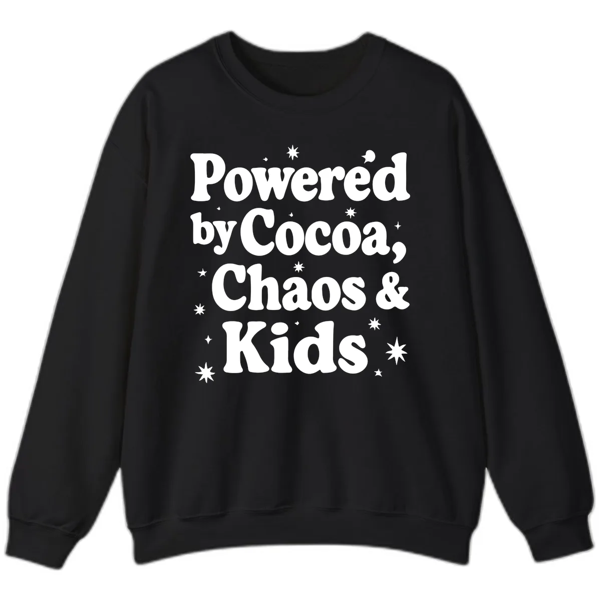 Powered by Cocoa Chaos and Kids Sweatshirt in Black