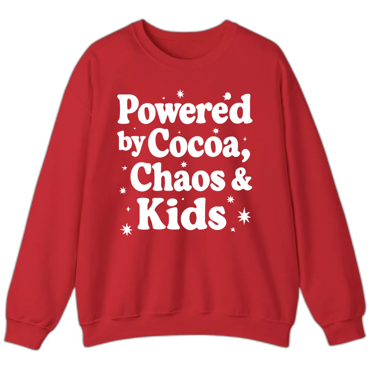 Powered by Cocoa Chaos and Kids Sweatshirt in Red