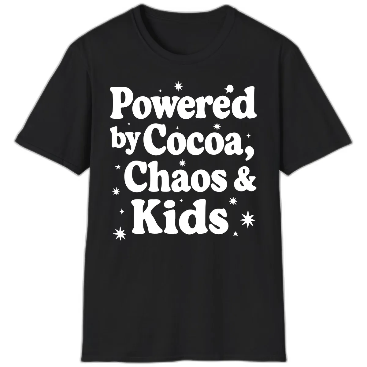 Powered by Cocoa Chaos and Kids T-Shirt in Black
