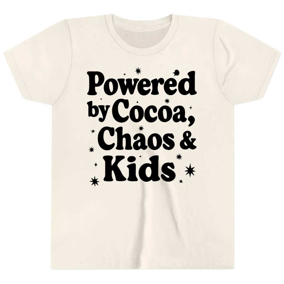 Powered by Cocoa Chaos and Kids Youth T-Shirt in Natural