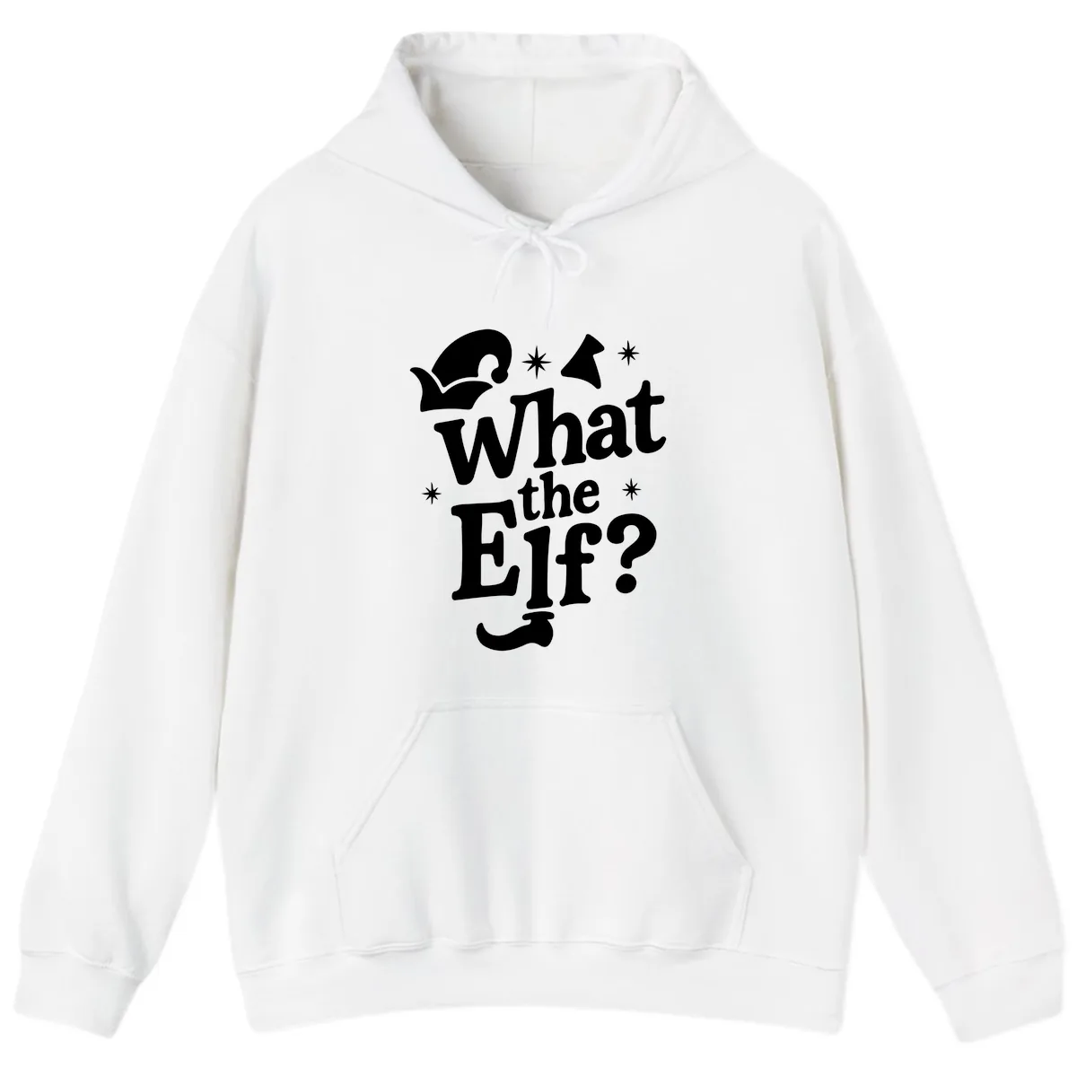 What The Elf Holiday Phrase Design Hoodie in White