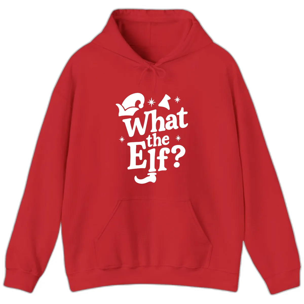 What The Elf Holiday Phrase Design Hoodie in Red