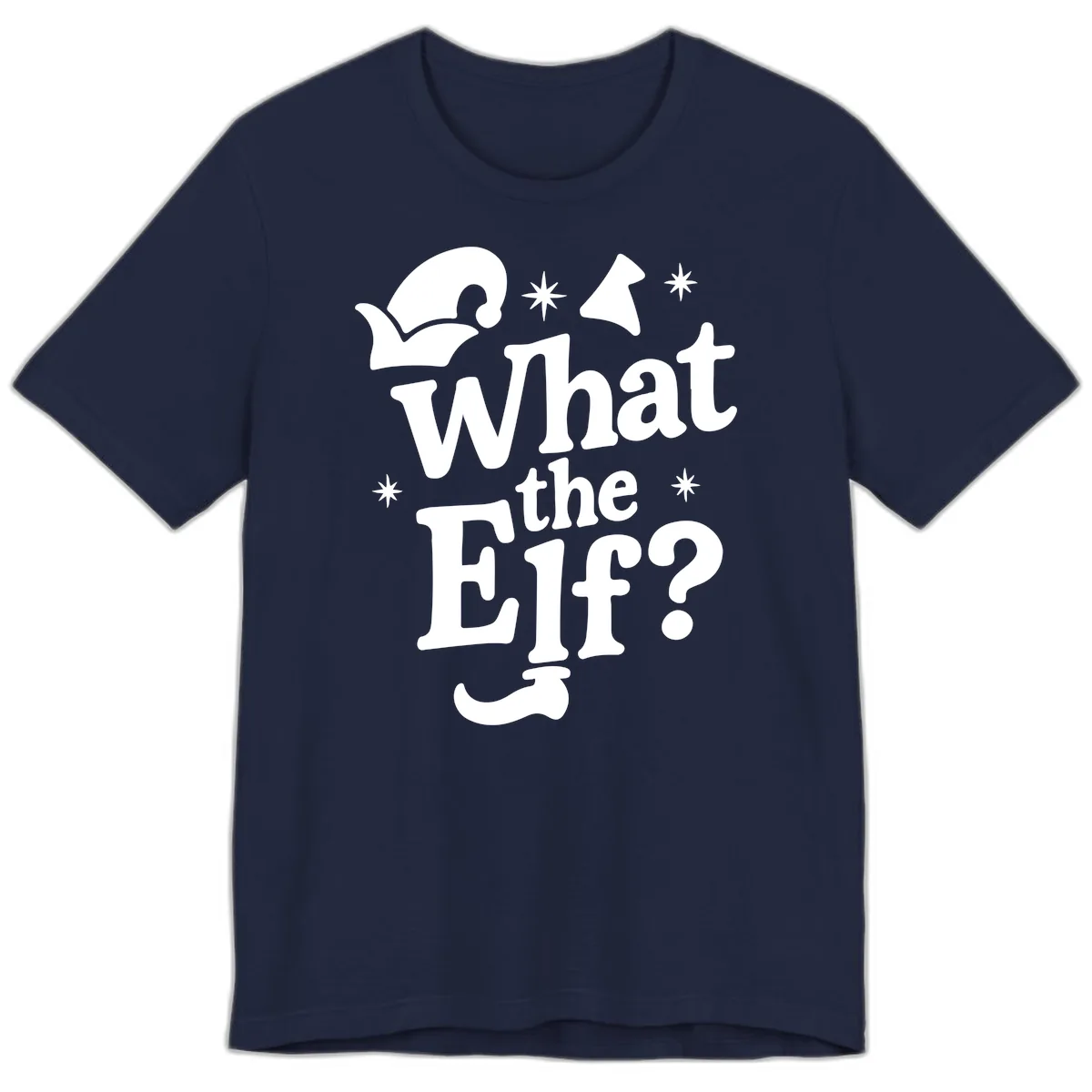 What The Elf Holiday Phrase Design Premium T-Shirt in Navy