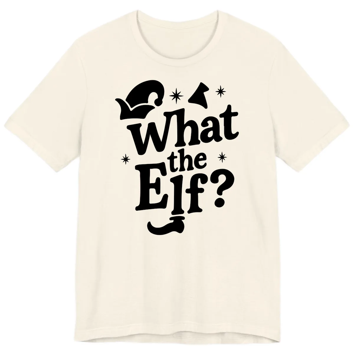 What The Elf Holiday Phrase Design Premium T-Shirt in Natural