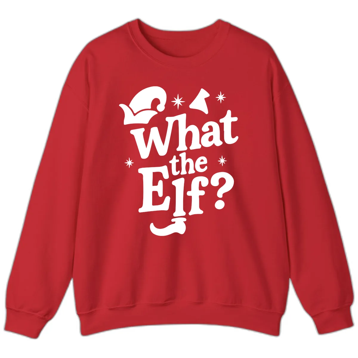 What The Elf Holiday Phrase Design Sweatshirt in Red