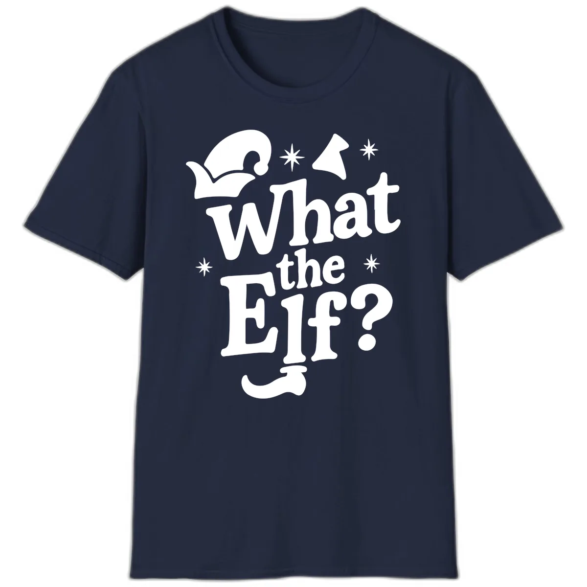 What The Elf Holiday Phrase Design T-Shirt in Navy