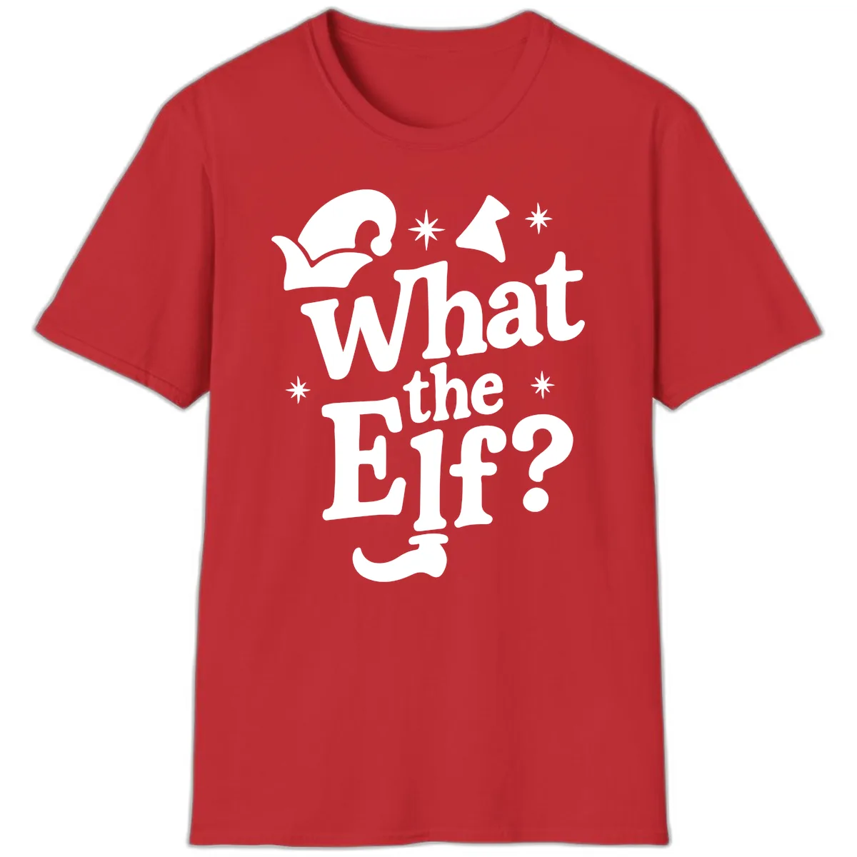 What The Elf Holiday Phrase Design T-Shirt in Red