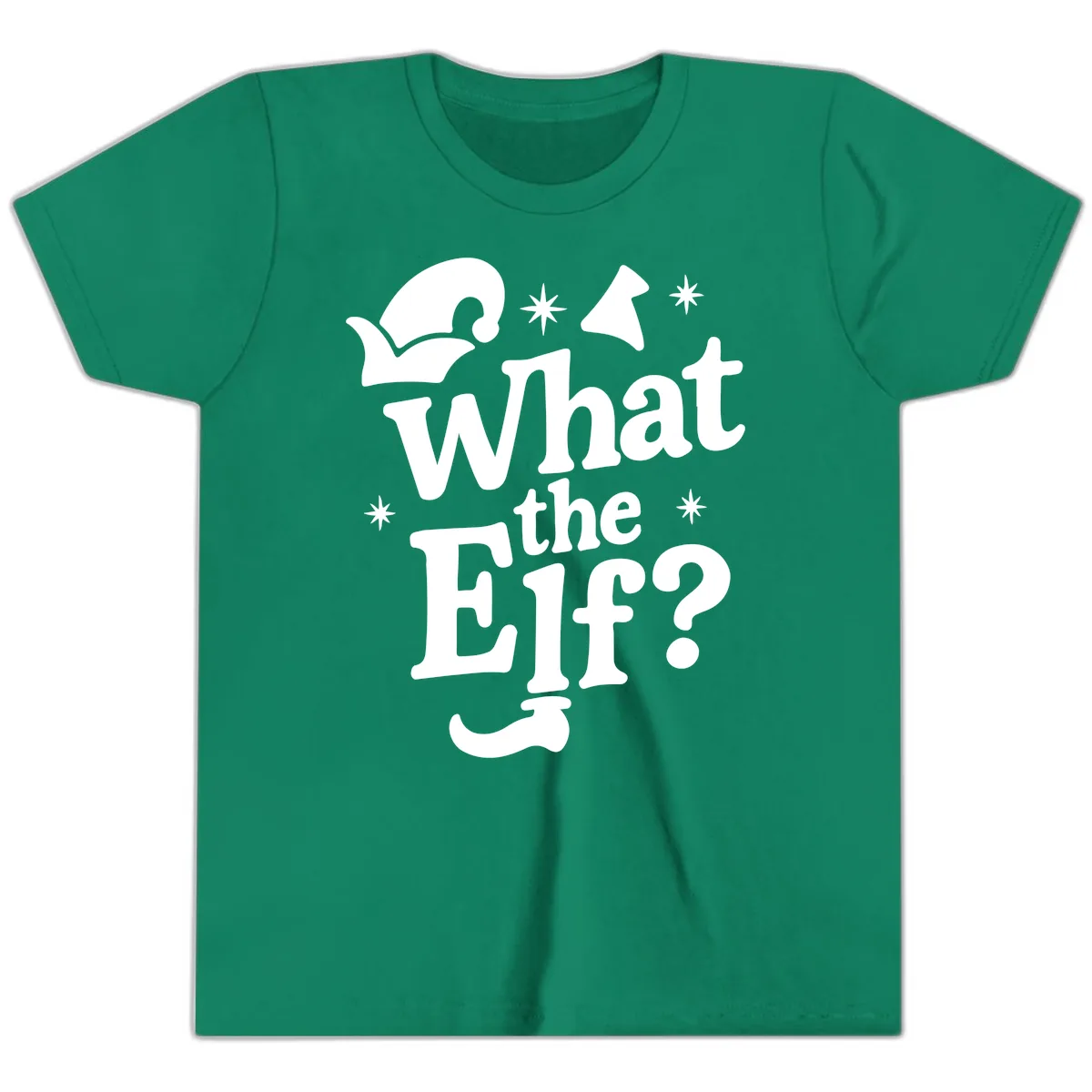 What The Elf Holiday Phrase Design Youth T-Shirt in Kelly