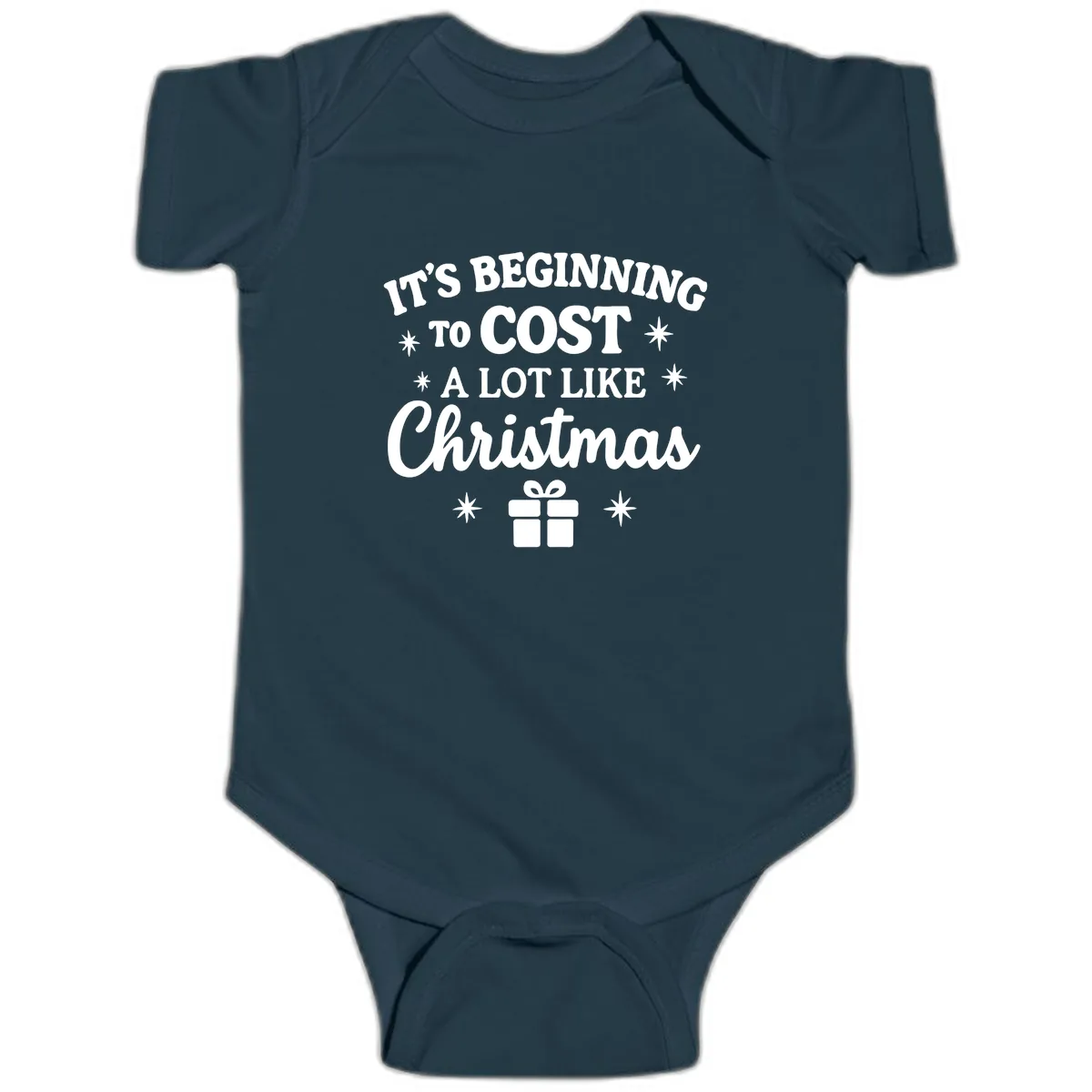 It's Beginning To Cost Like Christmas Baby Onesie in Navy