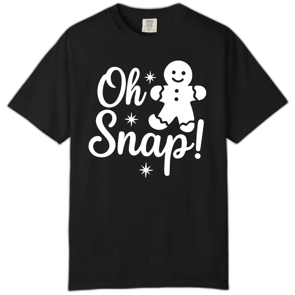 Oh Snap Gingerbread Man Holiday Graphic Comfort Color in Black