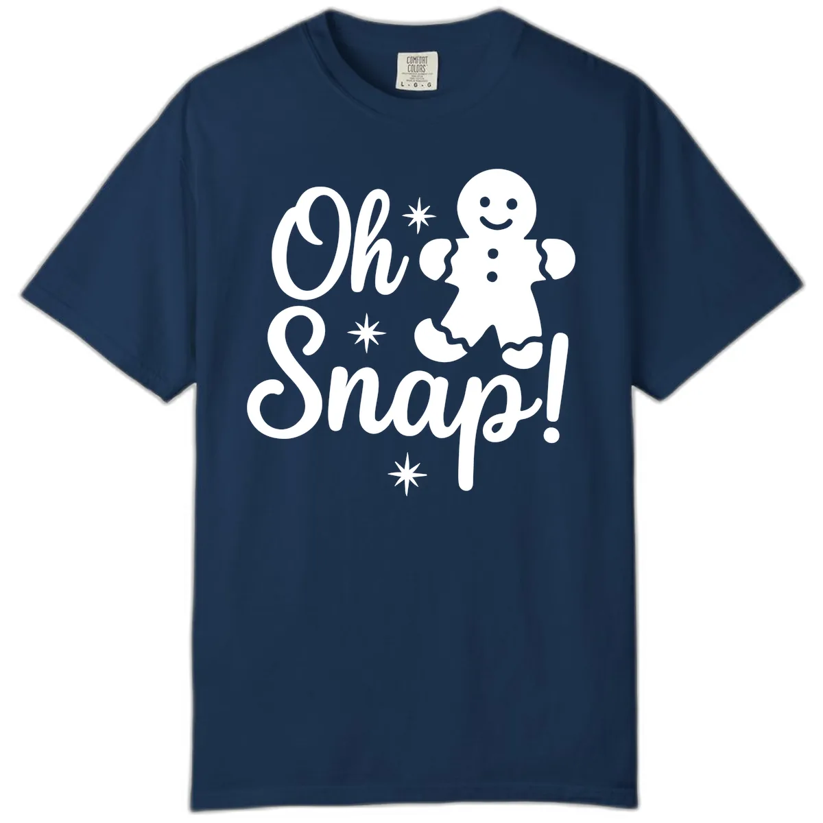 Oh Snap Gingerbread Man Holiday Graphic Comfort Color in Navy