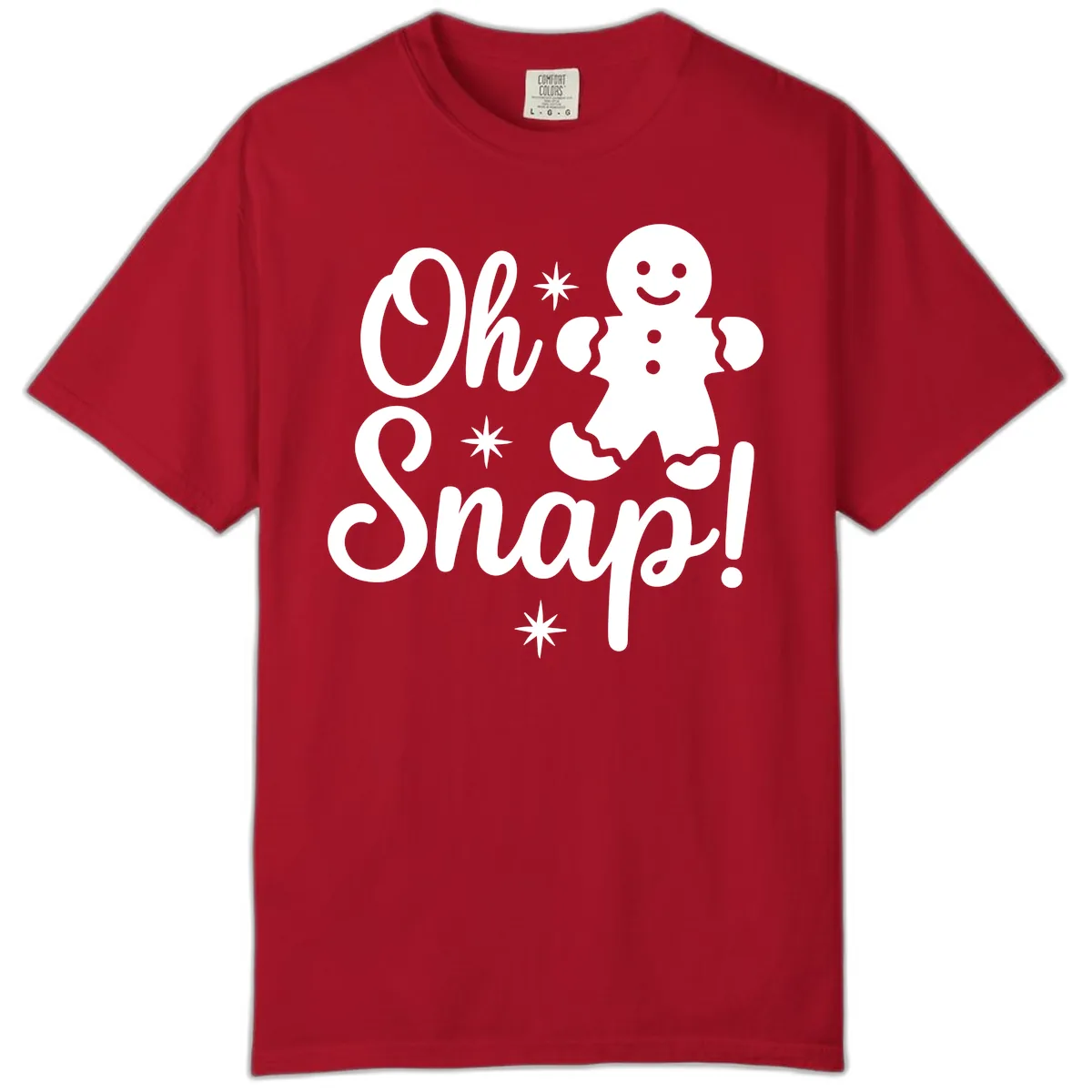 Oh Snap Gingerbread Man Holiday Graphic Comfort Color in Red