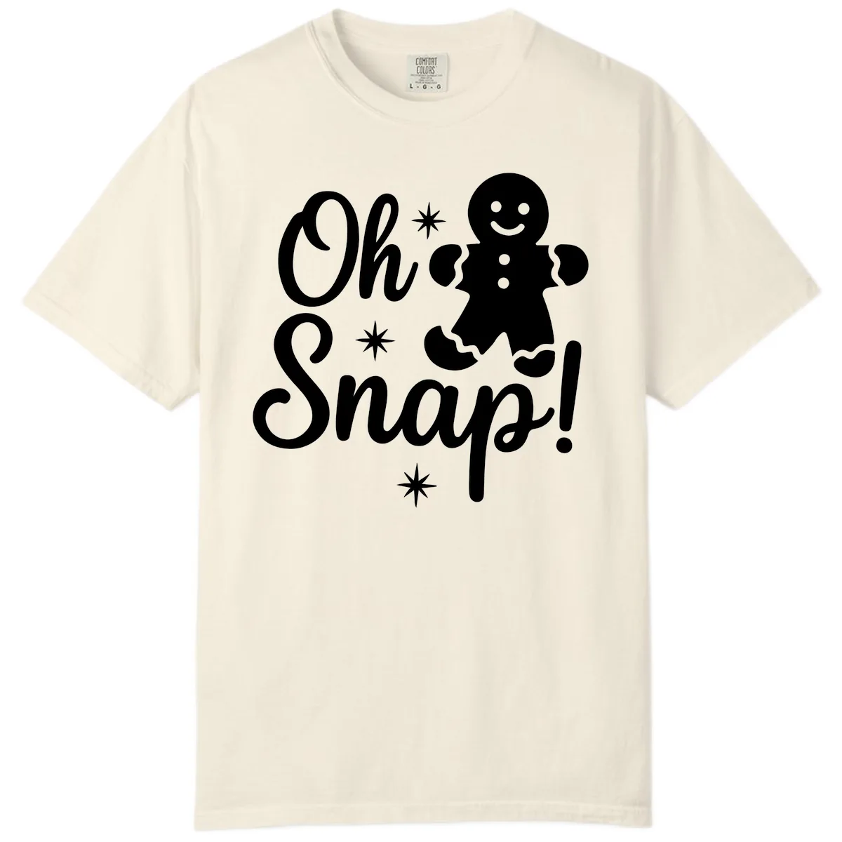 Oh Snap Gingerbread Man Holiday Graphic Comfort Color in Ivory