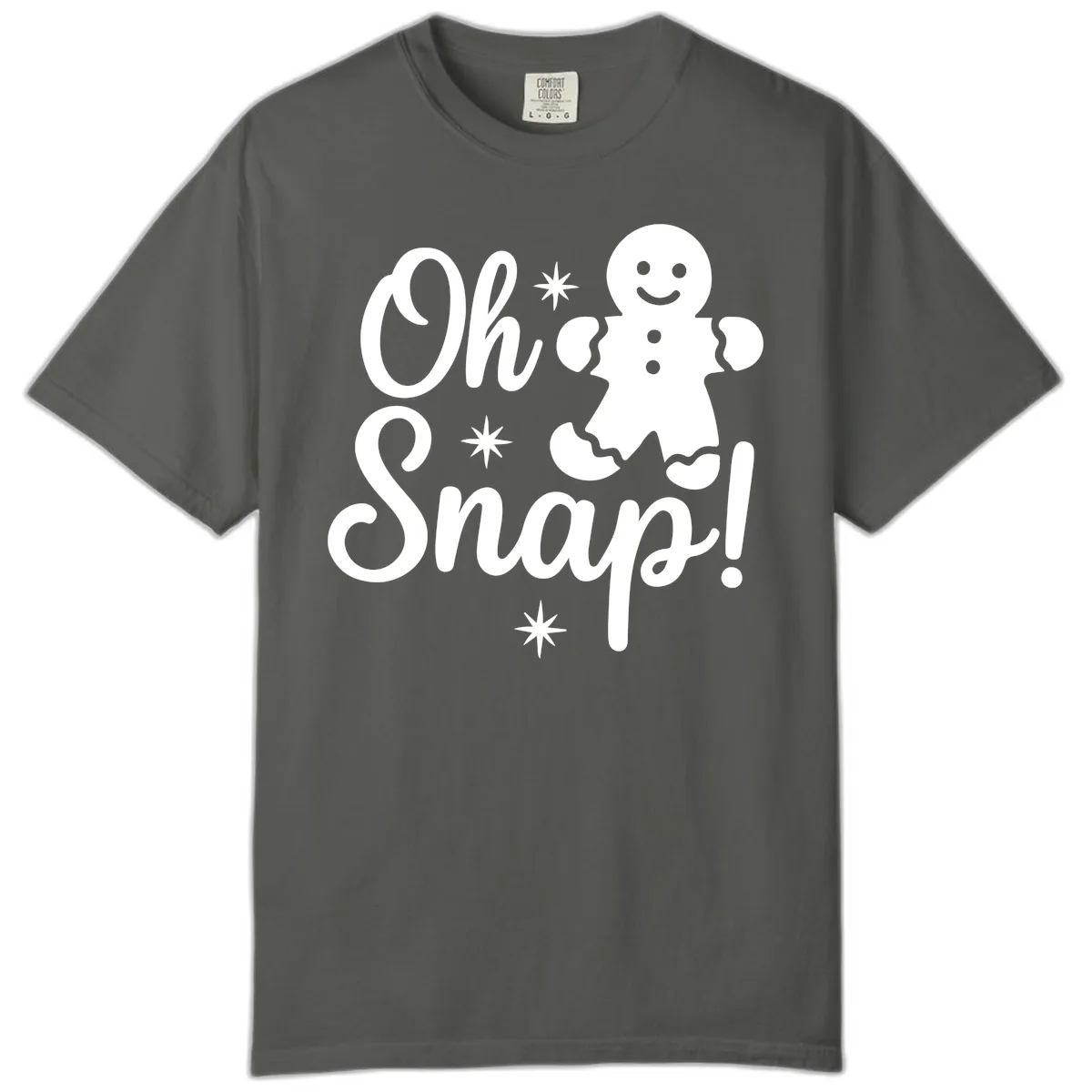 Oh Snap Gingerbread Man Holiday Graphic Comfort Color in Pepper