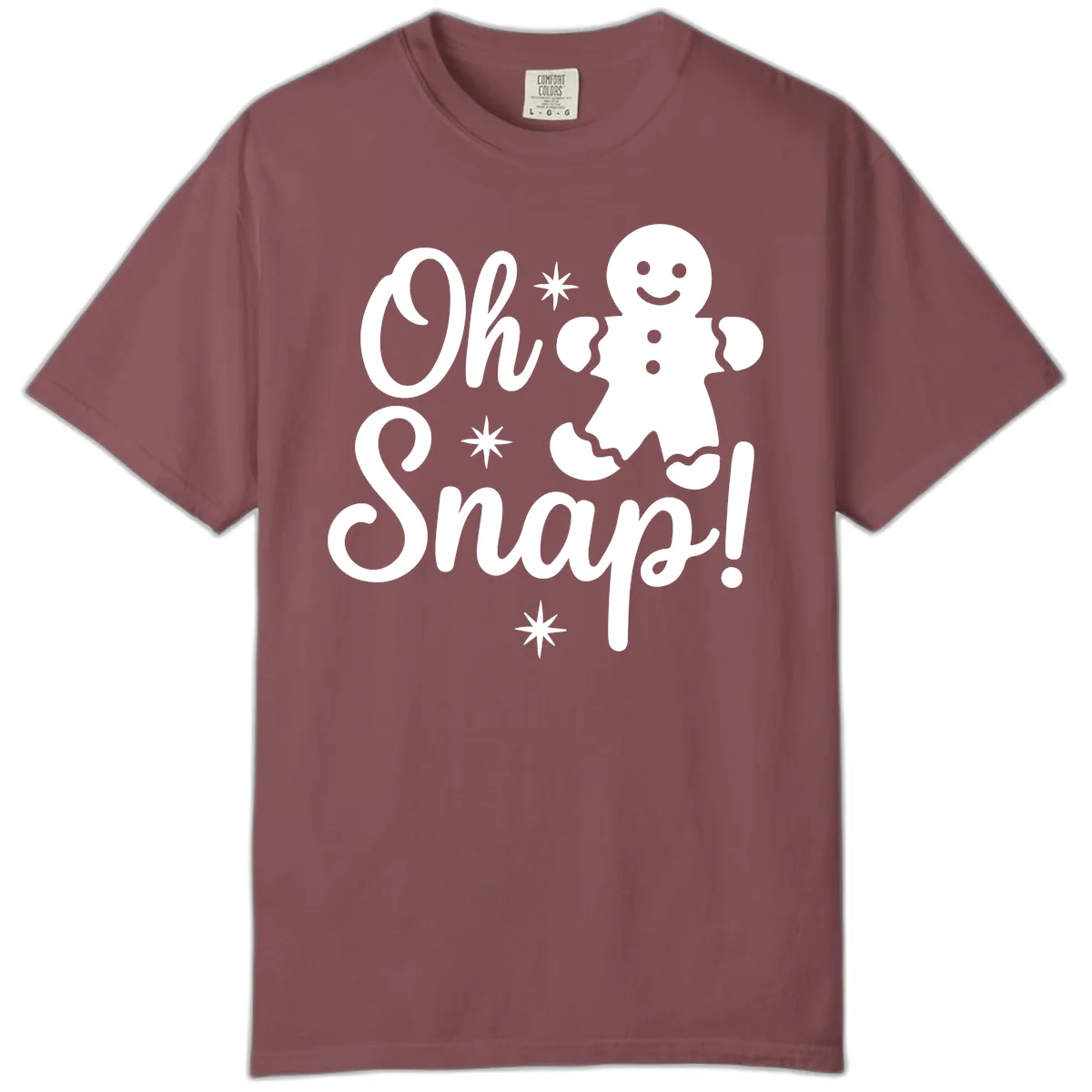 Oh Snap Gingerbread Man Holiday Graphic Comfort Color in Brick