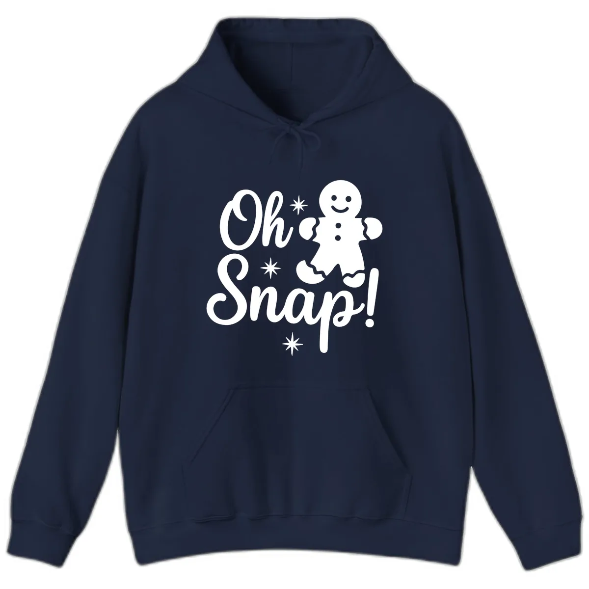 Oh Snap Gingerbread Man Holiday Graphic Hoodie in Navy