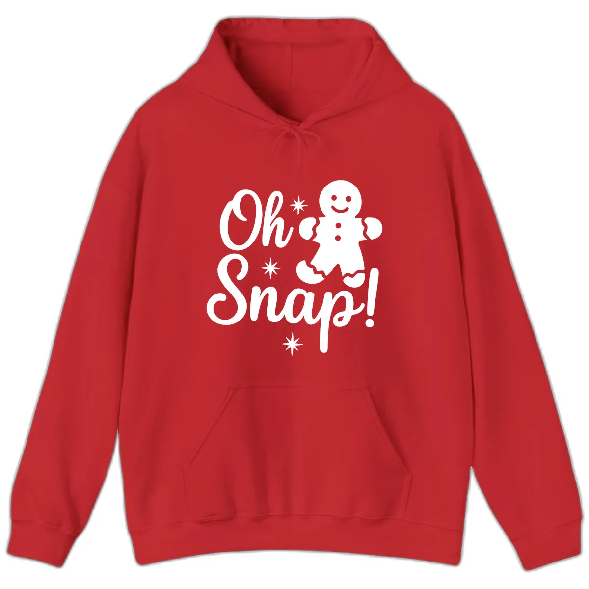 Oh Snap Gingerbread Man Holiday Graphic Hoodie in Red