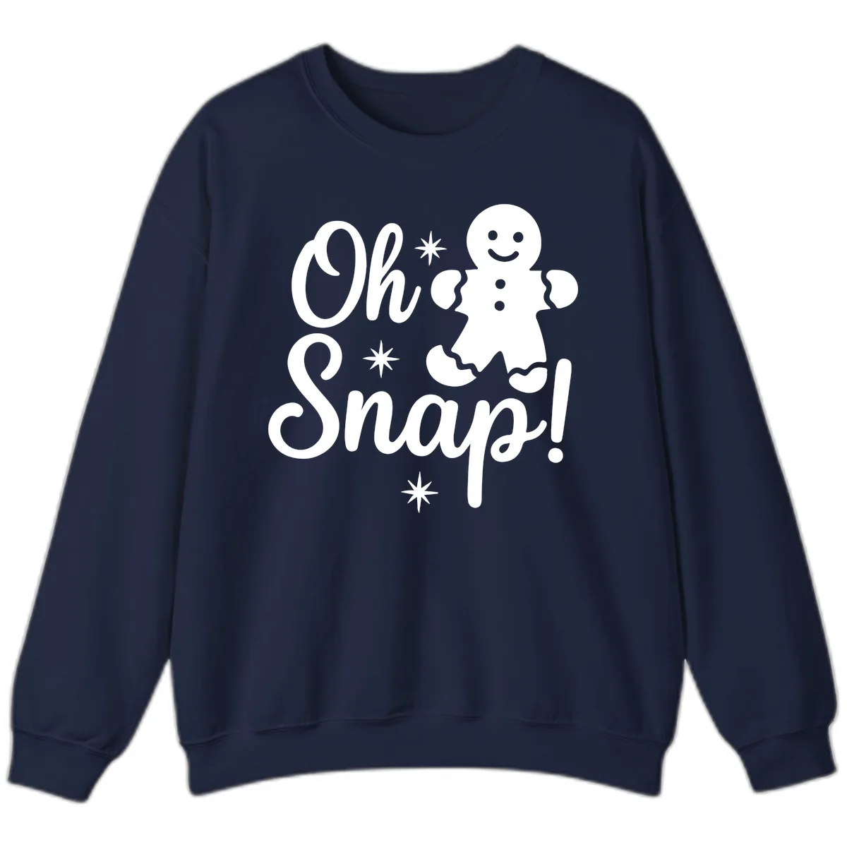 Oh Snap Gingerbread Man Holiday Graphic Sweatshirt in Navy