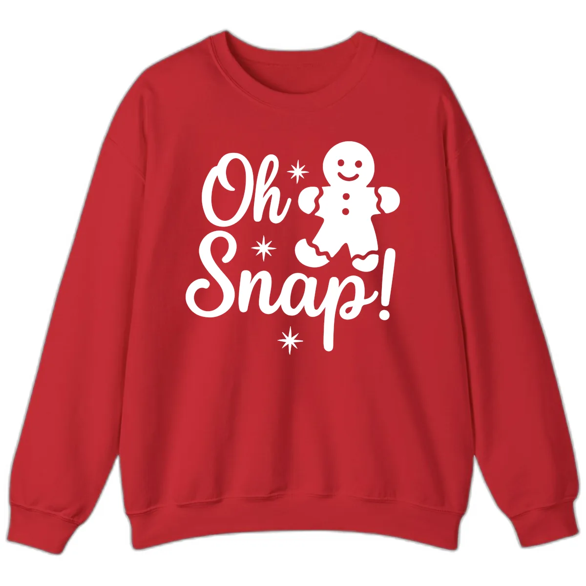 Oh Snap Gingerbread Man Holiday Graphic Sweatshirt in Red