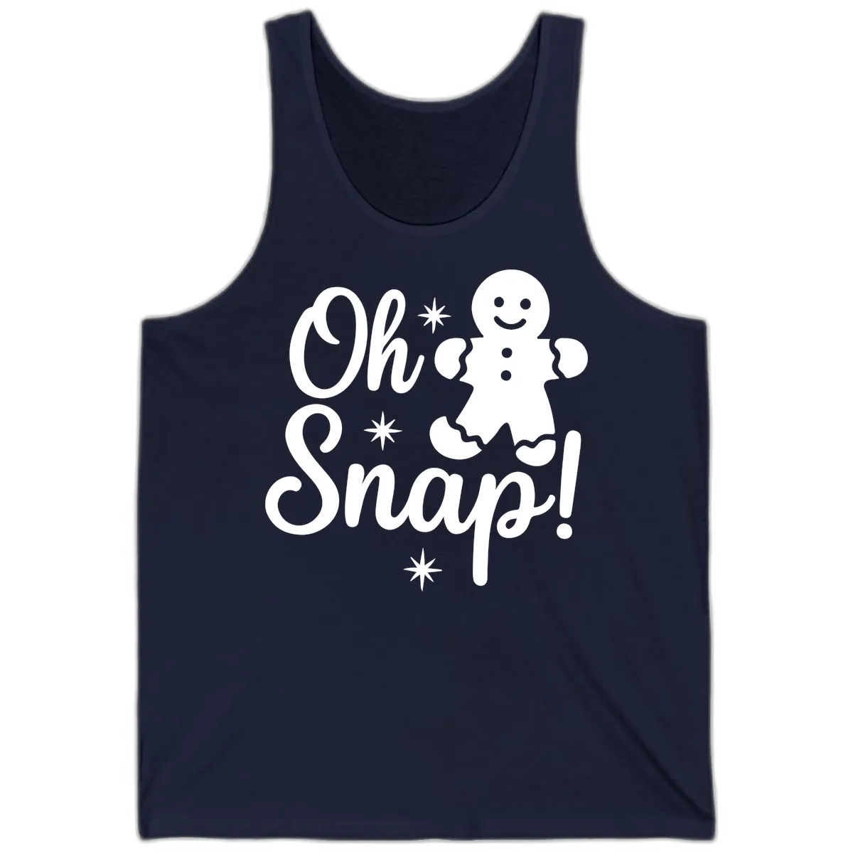 Oh Snap Gingerbread Man Holiday Graphic Tank in Navy