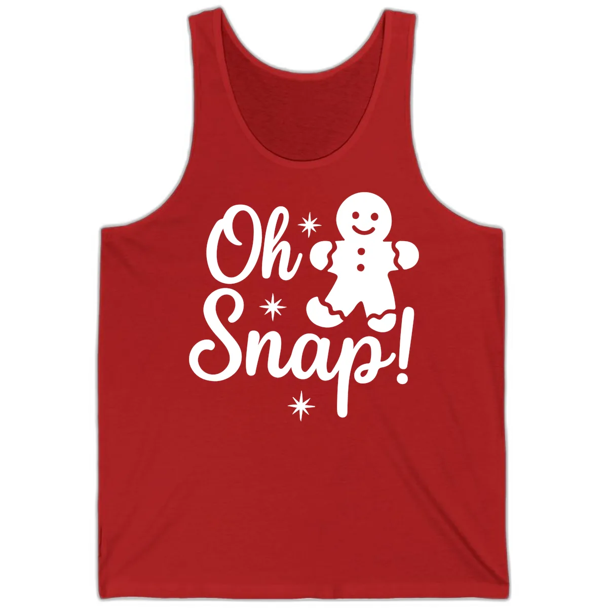 Oh Snap Gingerbread Man Holiday Graphic Tank in Red