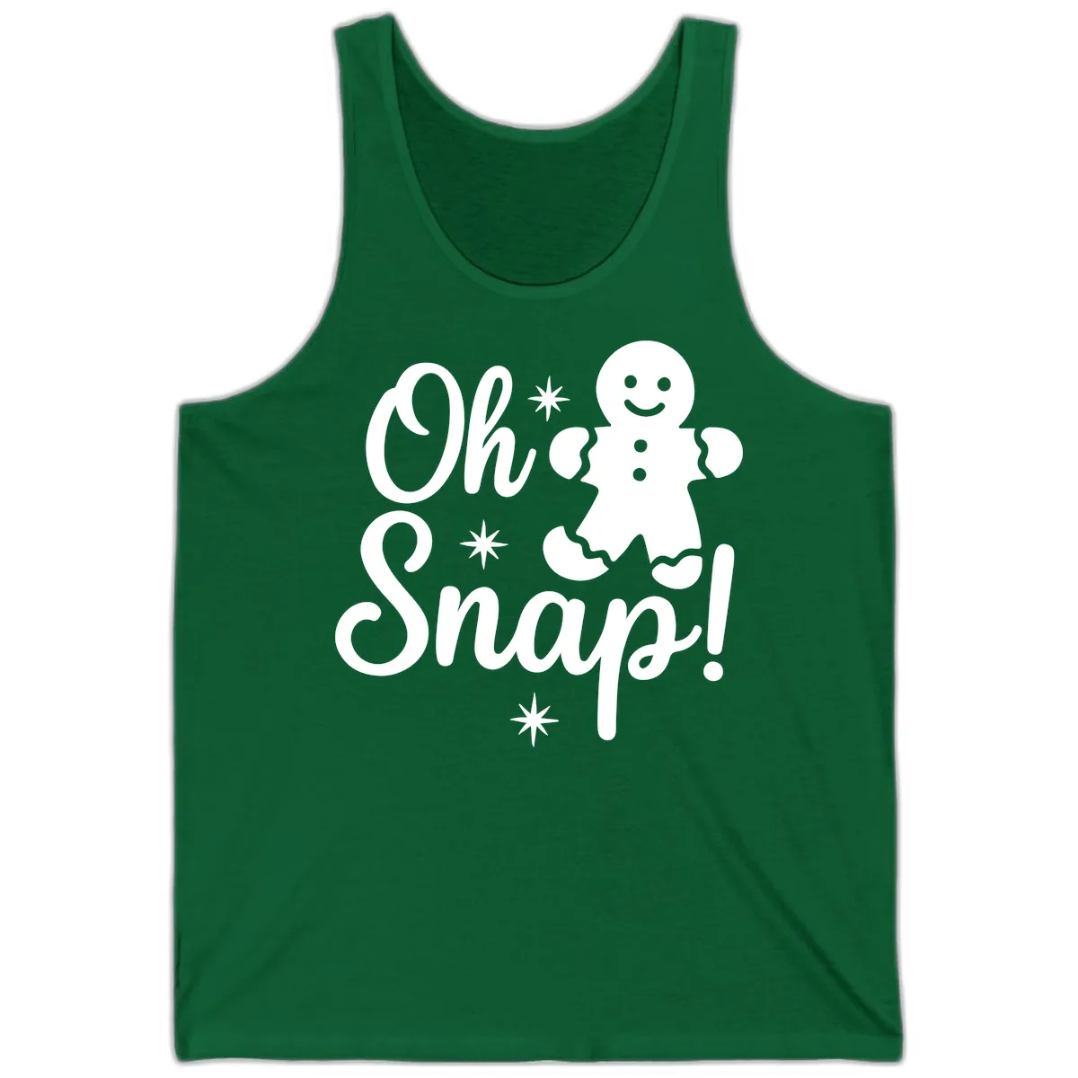 Oh Snap Gingerbread Man Holiday Graphic Tank in Kelly